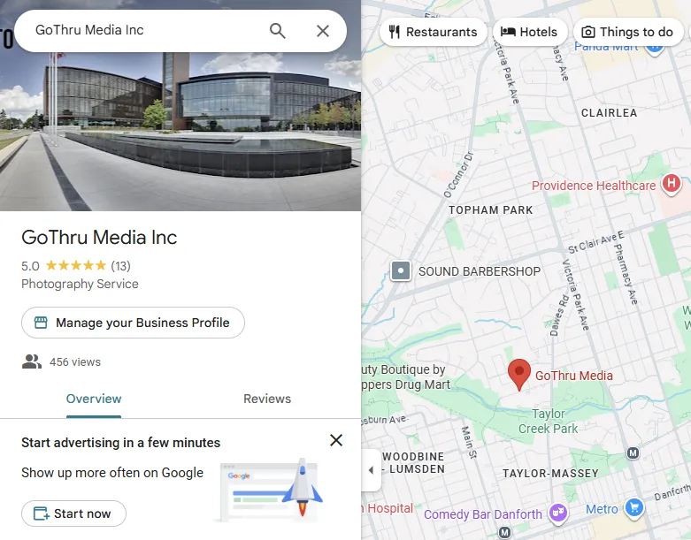 GoThru Photography on Google Maps